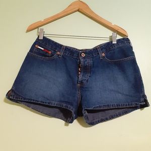 Vintage 90s Y2K High Waisted Tommy denim shorts, blue jeans, summer jeans sz. 32